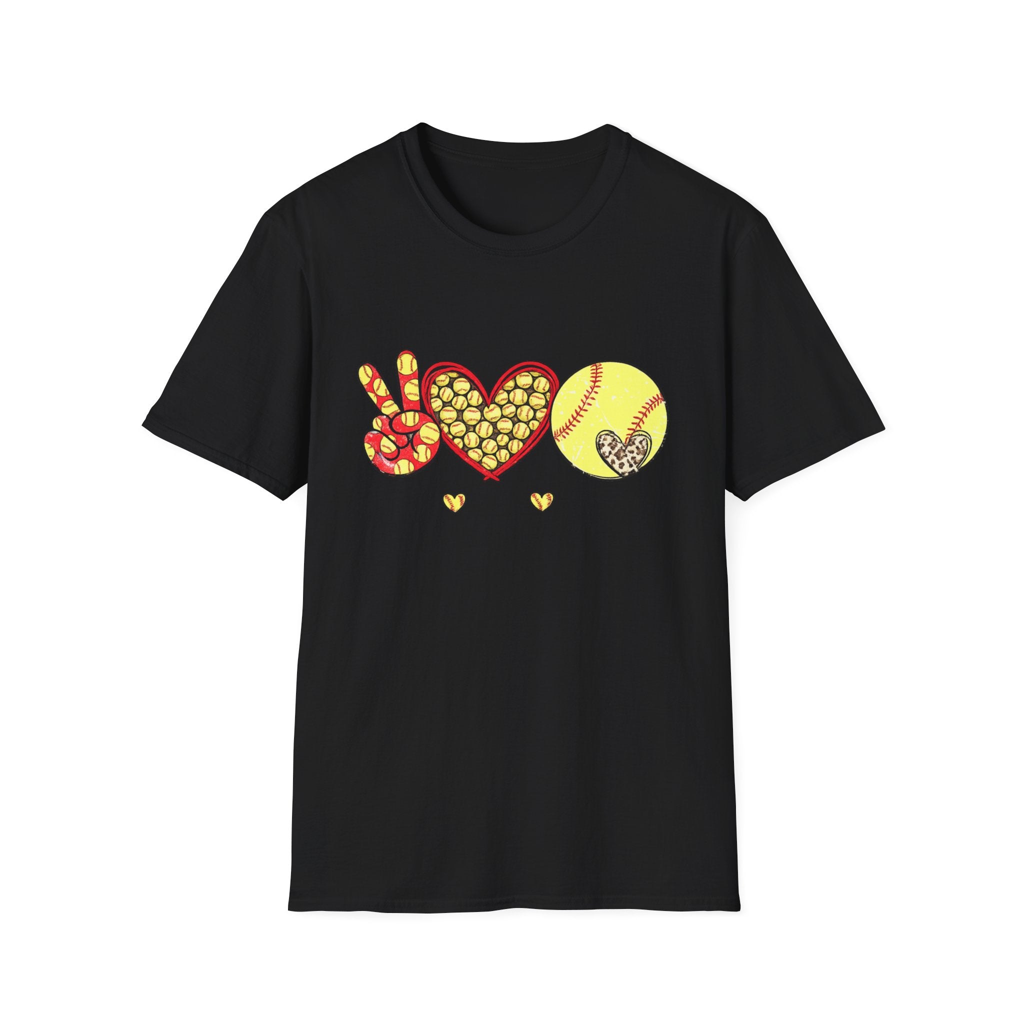 "Peace, love, and softball" T-Shirt
