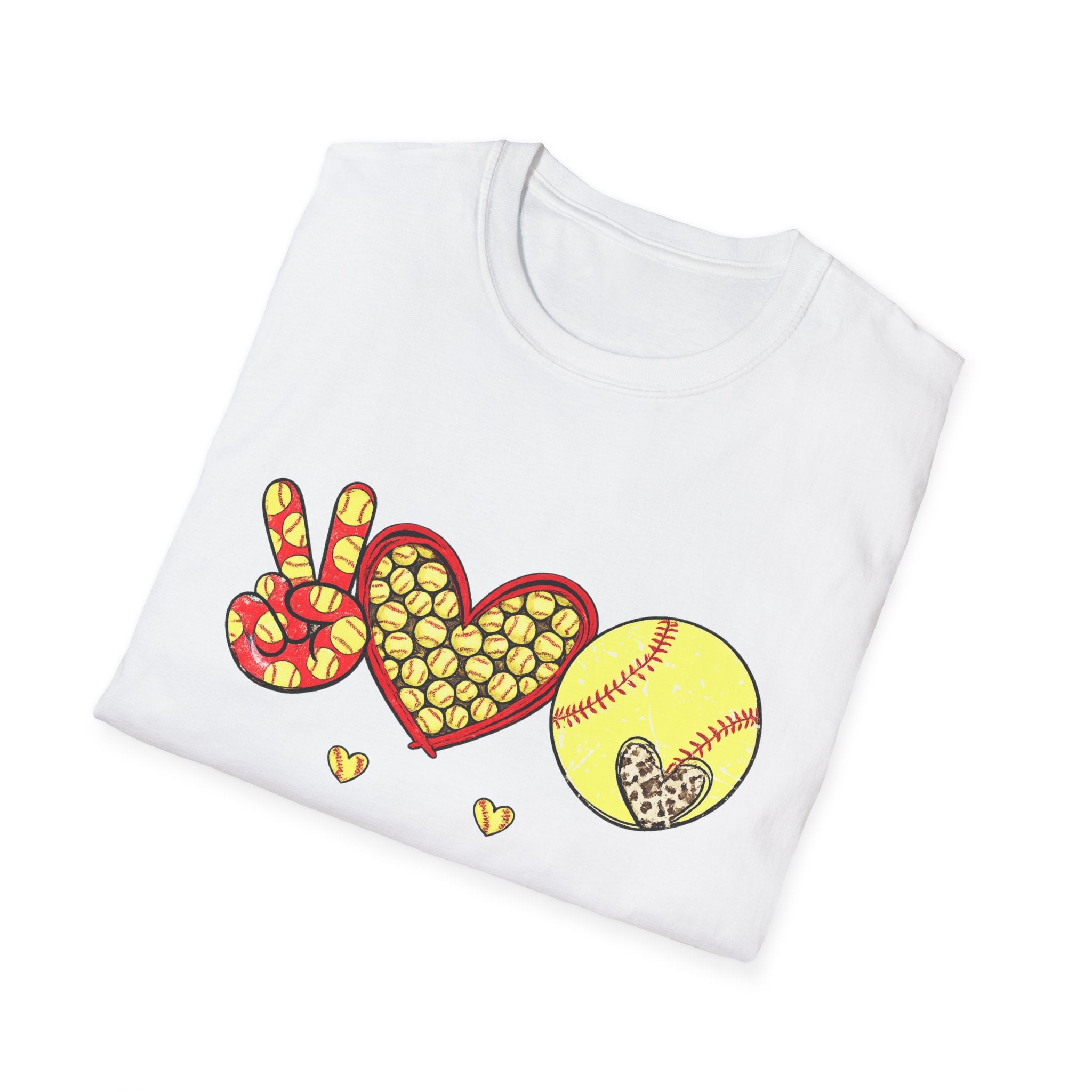 "Peace, love, and softball" T-Shirt