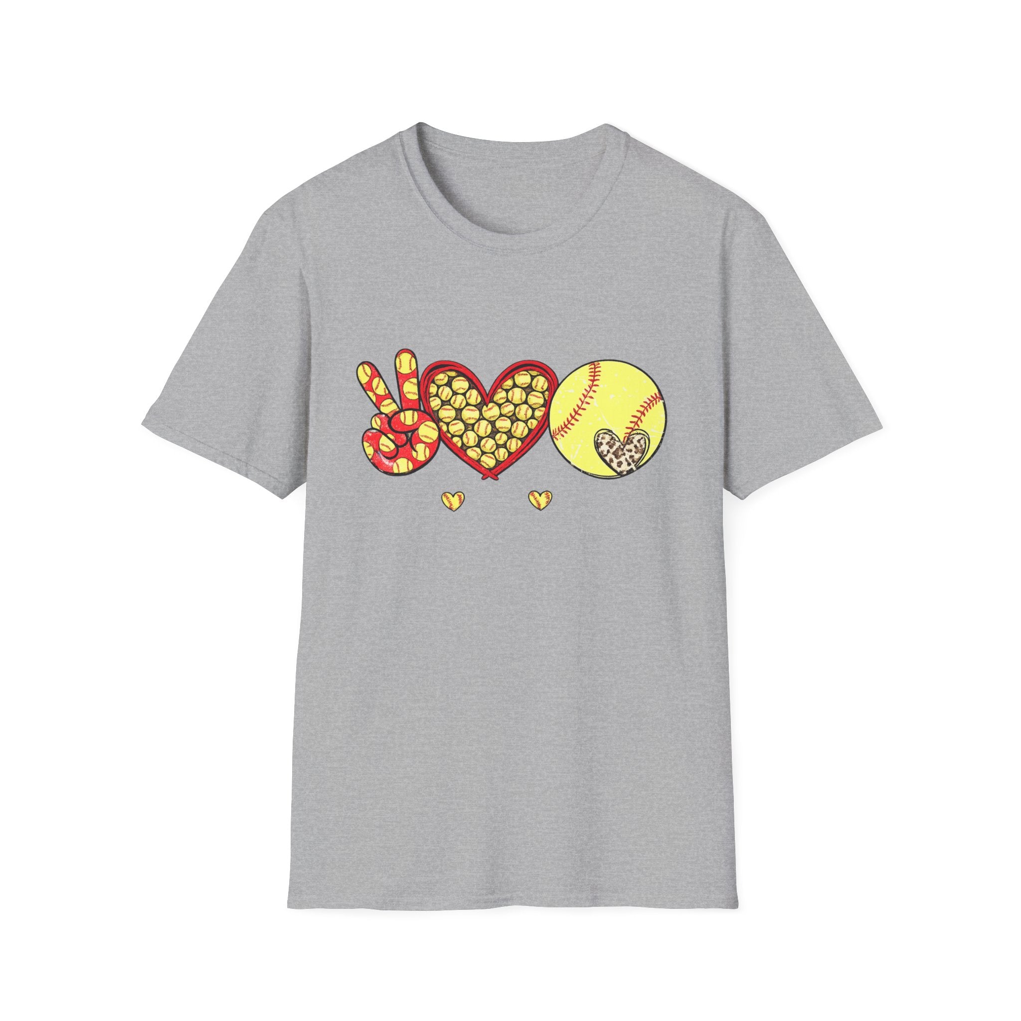 "Peace, love, and softball" T-Shirt