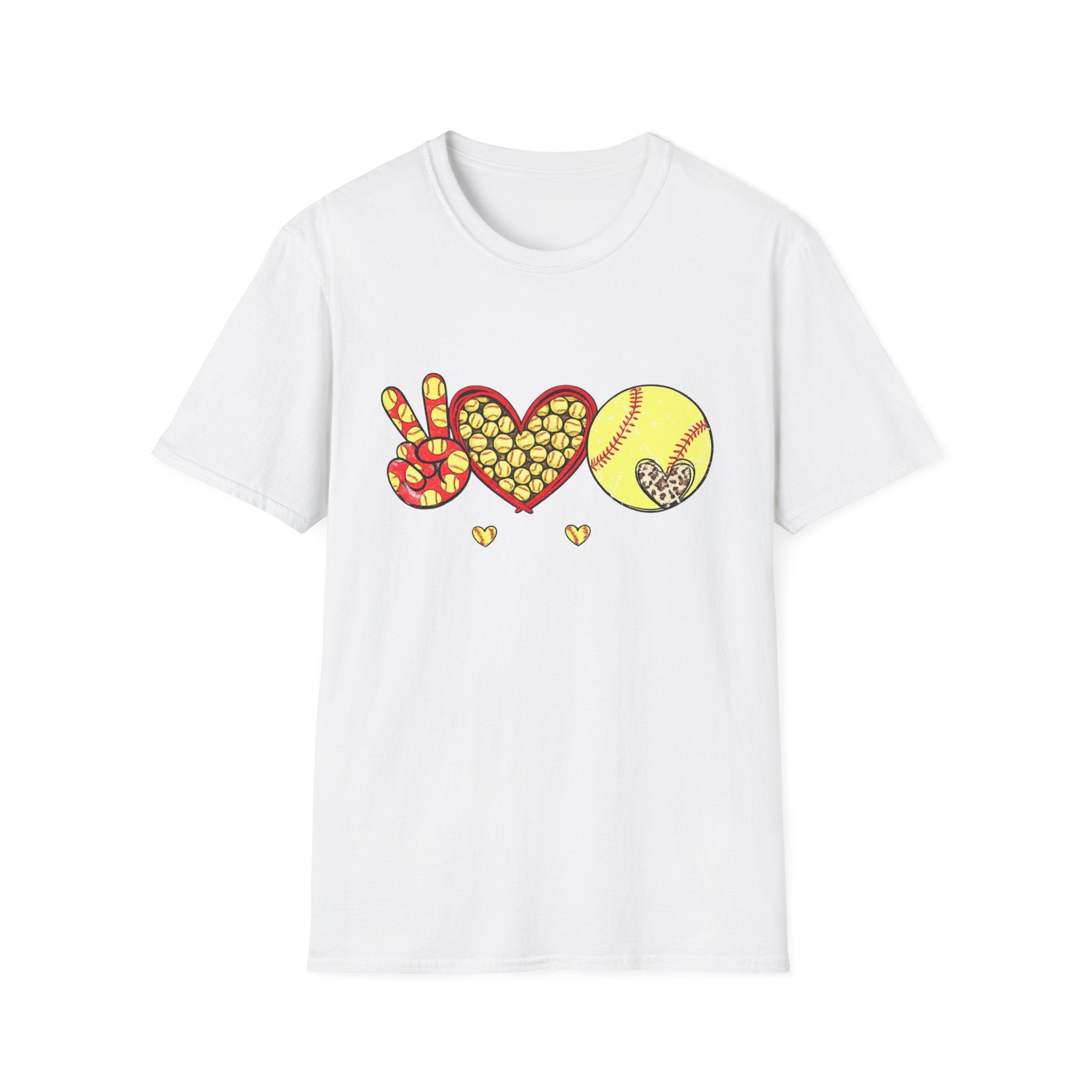 "Peace, love, and softball" T-Shirt